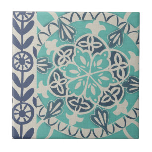 De Cerâmica Azulejo Batik Azul I