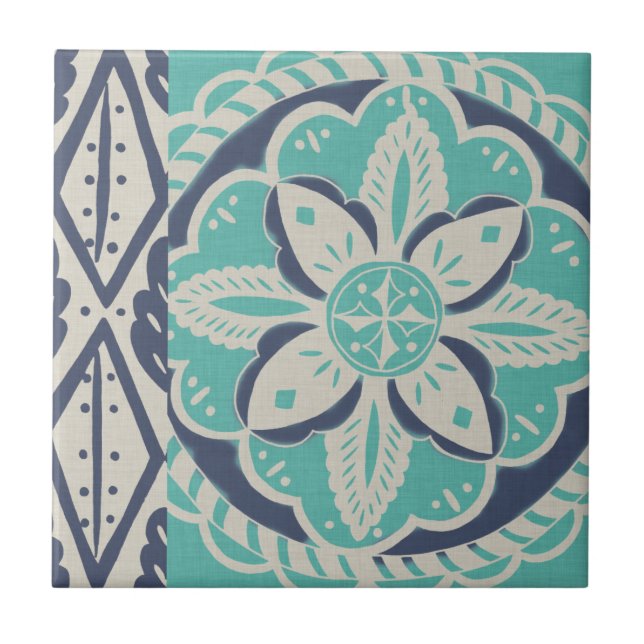 De Cerâmica Azulejo Batik Azul IV (Frente)