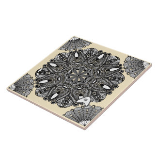 De Cerâmica Azulejo Bege A "O Toque Do Infinito"