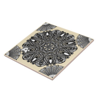 De Cerâmica Azulejo Bege B "O Toque Do Infinito"