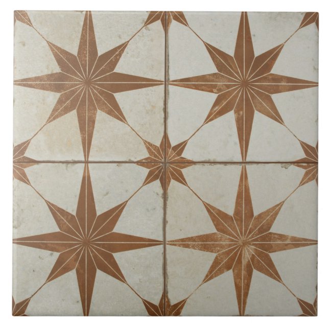 De Cerâmica Azulejo - Bege Estrela Explosão (Frente)