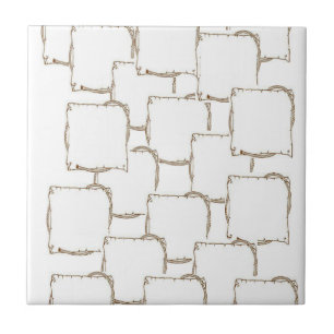 De Cerâmica Azulejo Bege Quadrados Abstratos