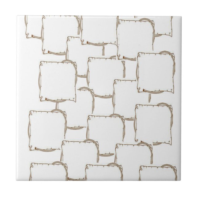 De Cerâmica Azulejo Bege Quadrados Abstratos (Frente)