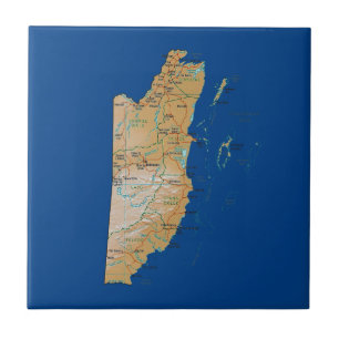 De Cerâmica Azulejo Belize Map