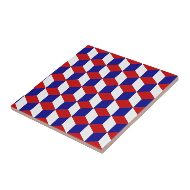 De Cerâmica Azulejo - Blocos vermelho, branco, azul (Lateral)