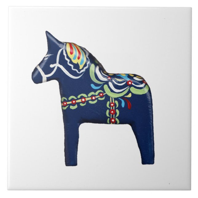 De Cerâmica Azulejo Blue Dala Horse (Frente)