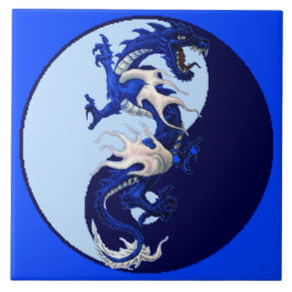 De Cerâmica azulejo Blue Dragon Yin Yang