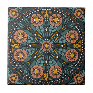 De Cerâmica Azulejo Bohemian Floral Cerâmico