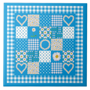 De Cerâmica Azulejo Bonito: Daisychains Falso Remendo