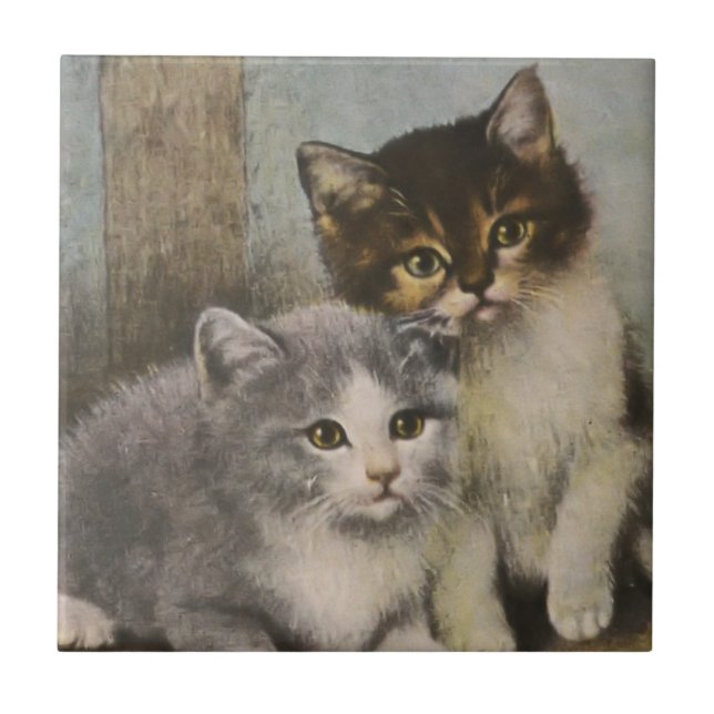 De Cerâmica Azulejo bonito dos gatinhos (Frente)