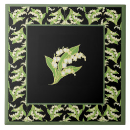 De Cerâmica Azulejo bonito: Lírios do vale, pretos