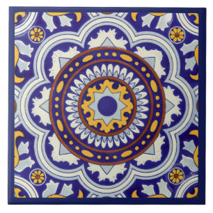 De Cerâmica Azulejo - Borda Azul Estilo Mexicano