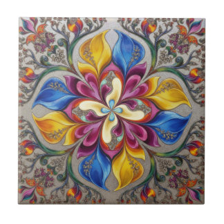 De Cerâmica Azulejo Botânico Flora Encantada Esmeralda Dourado