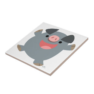 De Cerâmica Azulejo Bouncy do porco dos desenhos animados boni