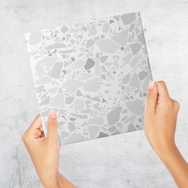 De Cerâmica Azulejo Branca Moderno e Simples Terrazzo (Modern White Terrazzo Tile)