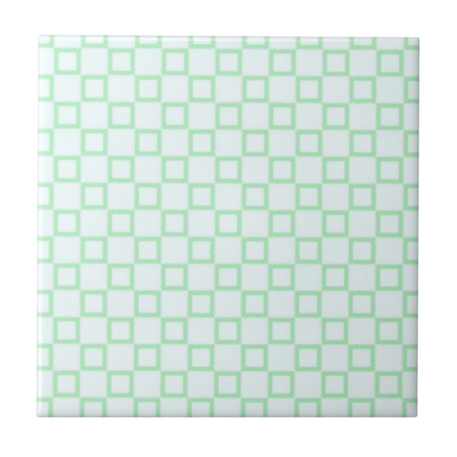 De Cerâmica Azulejo branco clássico e verde-menta (Frente)