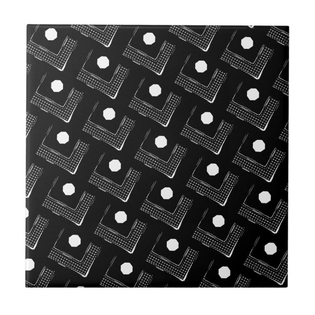 De Cerâmica Azulejo Branco e Preto (Frente)
