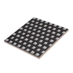 De Cerâmica Azulejo Branco e Preto Xadrez Quadrado