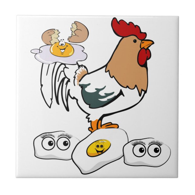 De Cerâmica Azulejo Branco Ovos Galinha (Frente)