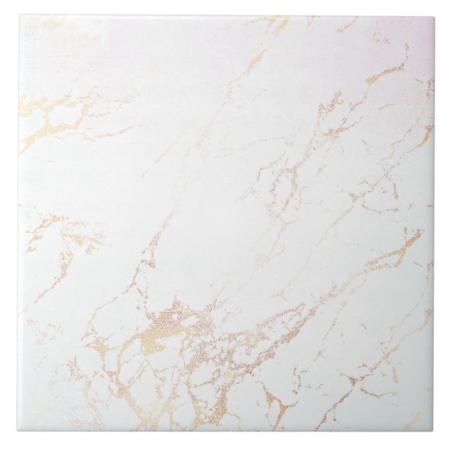 De Cerâmica Azulejo branco Rosa Dourado (Frente)