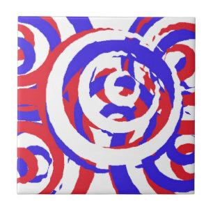 De Cerâmica Azulejo branco vermelho e Abstrato azul