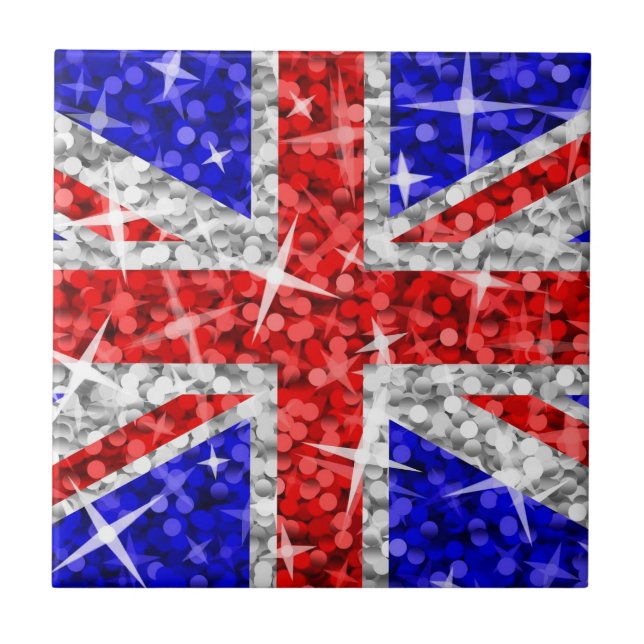 De Cerâmica Azulejo BRITÂNICO do Glitz (Frente)