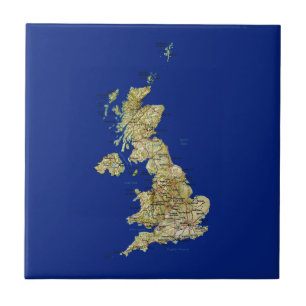 De Cerâmica Azulejo BRITÂNICO do mapa