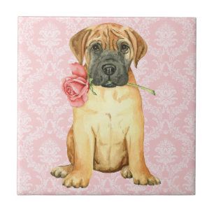 De Cerâmica Azulejo Bullmastiff Rosa