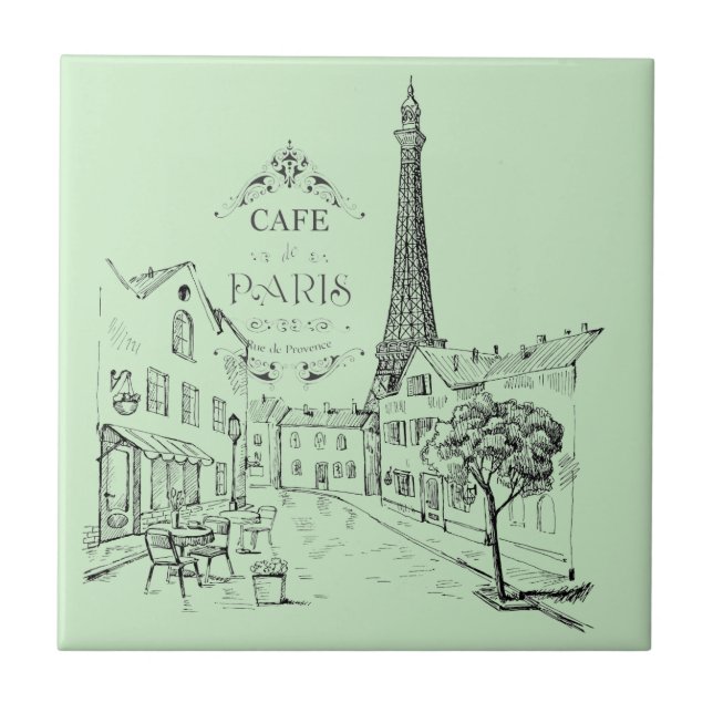 De Cerâmica Azulejo Cafe Paris (Frente)