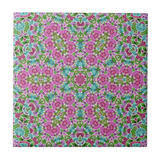 De Cerâmica azulejo caleidoscópico moderno abstrato (Frente)