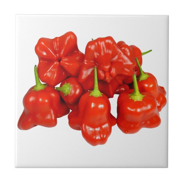 De Cerâmica Azulejo Capsicum Chinense Chili (Frente)