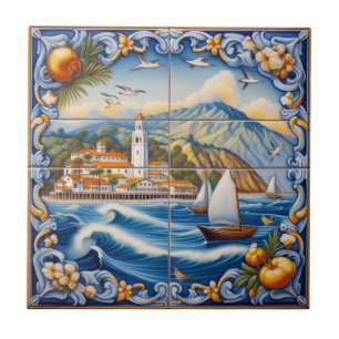 De Cerâmica Azulejo Catalina Island - Ornamentado 2 tamanhos