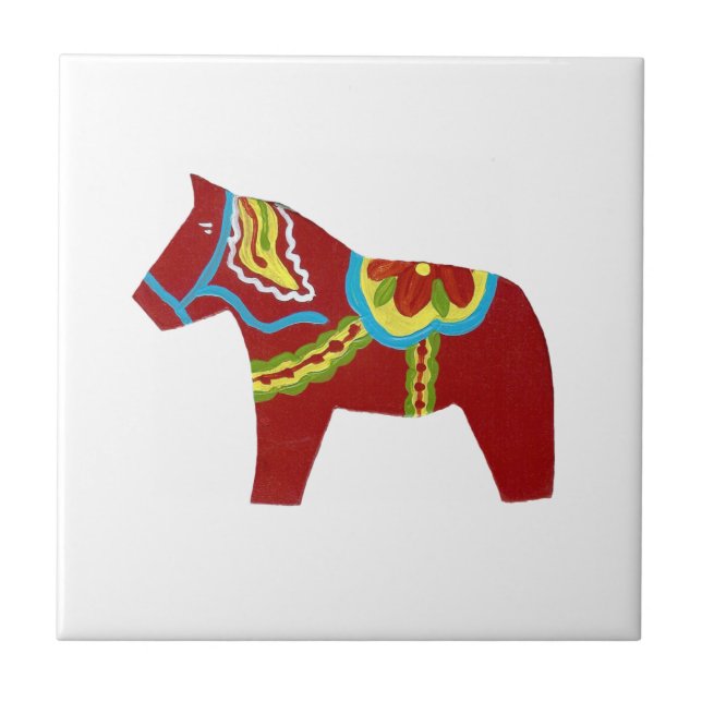 De Cerâmica Azulejo Cavalo Dala Vermelho (Frente)