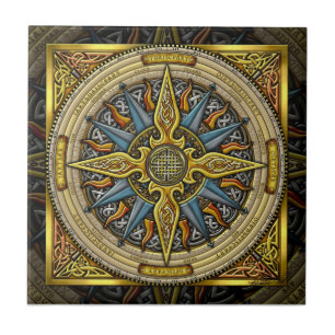De Cerâmica Azulejo celta do compasso