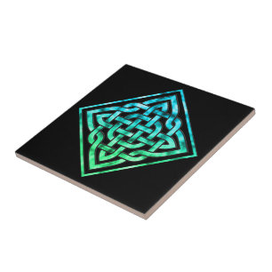 De Cerâmica Azulejo Céltico Cerâmico - Azul Diamante Verde