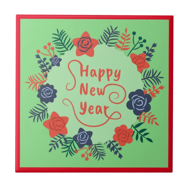 De Cerâmica AZULEJO CERAMIC feliz ano novo (Frente)