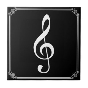 DE CERÂMICA  AZULEJO CERAMIC TREBLE CLEF-AZULEJO