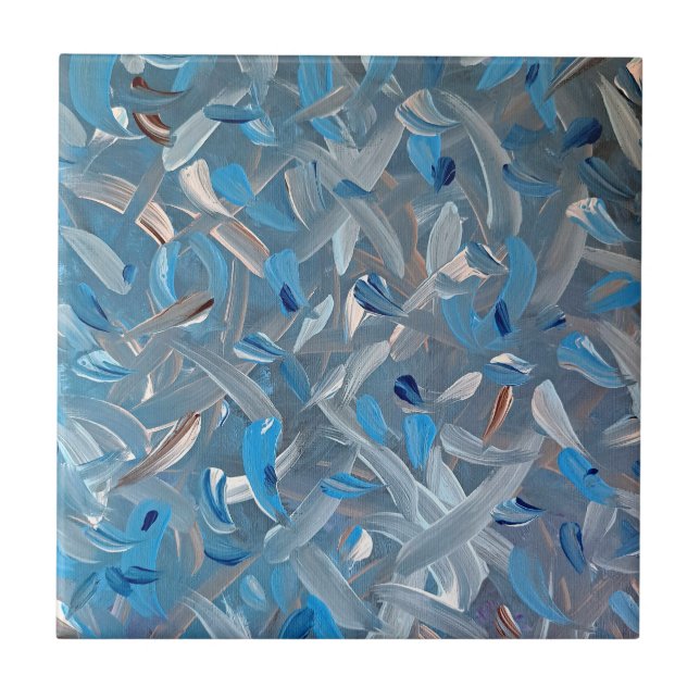 De Cerâmica Azulejo cerâmico Abstrato azul empoeirado (Frente)