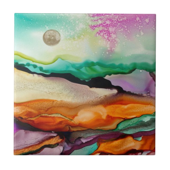 De Cerâmica Azulejo cerâmico Abstrato colorido (Frente)