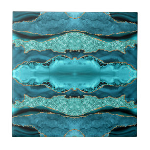 De Cerâmica Azulejo Cerâmico Agate Teal Blue Marble Aqua Turqu