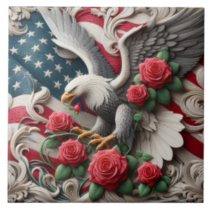 De Cerâmica Azulejo Cerâmico Águia Patriótica Bandeira America
