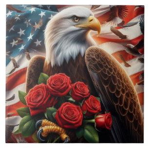 De Cerâmica Azulejo Cerâmico Águia Patriótica Bandeira America