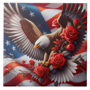 De Cerâmica Azulejo Cerâmico Águia Patriótica Bandeira America