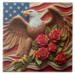 De Cerâmica Azulejo Cerâmico Águia Patriótica Bandeira America