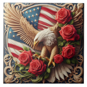 De Cerâmica Azulejo Cerâmico Águia Patriótica Bandeira America