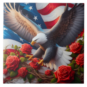 De Cerâmica Azulejo Cerâmico Águia Patriótica Bandeira America