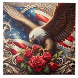 De Cerâmica Azulejo Cerâmico Águia Patriótica Bandeira America