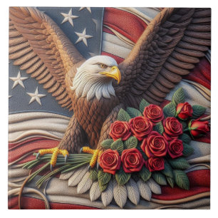 De Cerâmica Azulejo Cerâmico Águia Patriótica Bandeira America