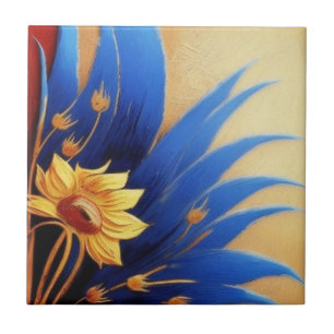 De Cerâmica Azulejo cerâmico amarelo e azul