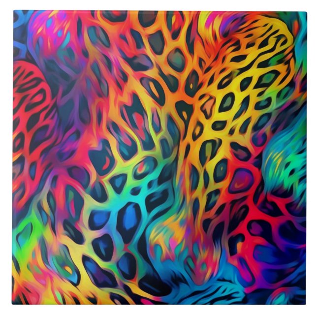 De Cerâmica Azulejo Cerâmico Arco-Íris Neon (Frente)